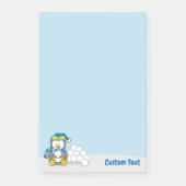 Post-it® Petit pingouin assis avec des boules de neige Post (Devant)