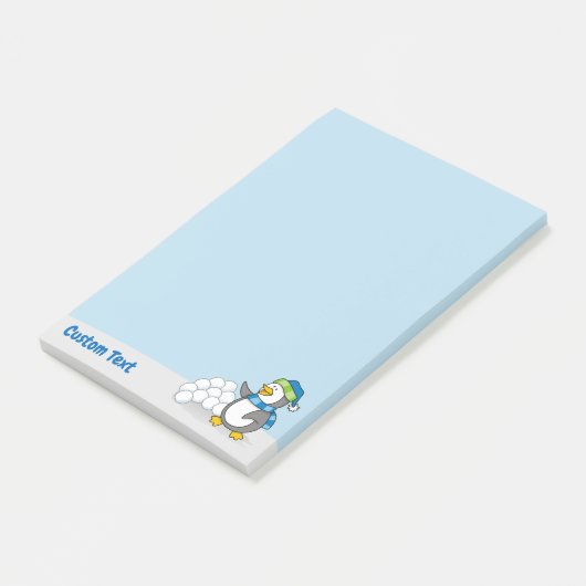 Post-it® Petit pingouin avec boules de neige agitant Post-i (Incliné)
