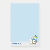 Post-it® Petit pingouin avec boules de neige agitant Post-i (Devant)