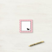 Post-it® Petit Pink Scottish Terrier Post Il Notes (Sur un bureau)