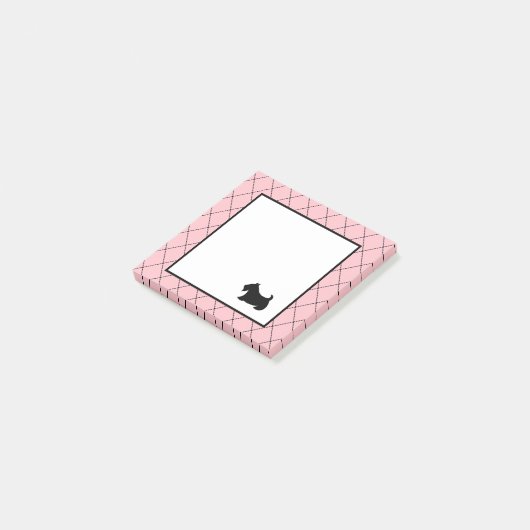 Post-it® Petit Pink Scottish Terrier Post Il Notes (Incliné)