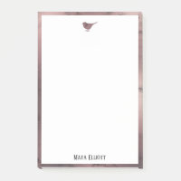 Petit Rose en marbre doré Oiseau et bordure en bla