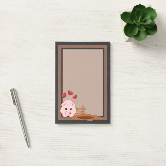 Post-it® Petit Rose Piggy (Bureau)