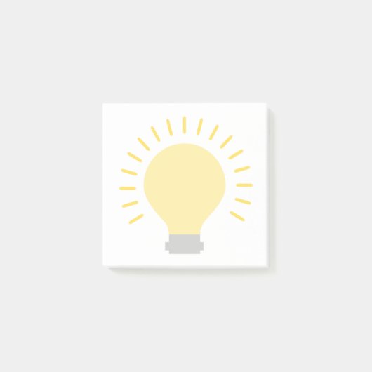 Post-it® Petite ampoule jaune blanc Art 3x3 Mini collant (Devant)