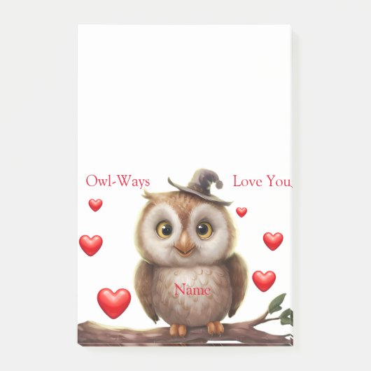 Post-it® Petite chouette Cute personnalisée sur branche (Devant)