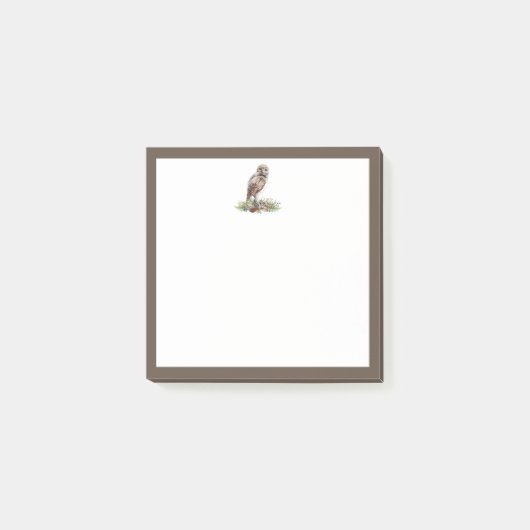 Post-it® Petite chouette rustique en bois Notes post-it (Devant)