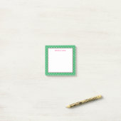Post-it® Petite Dots Rose et Vert Personnalisé (Sur un bureau)