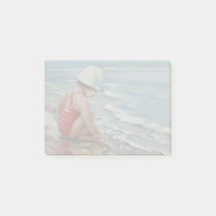 Post-it® Petite fille avec un chapeau blanc à la plage