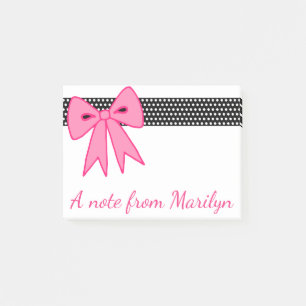 Post-it® Petite fille personnalisée Retro Pink Bow Notes Ca