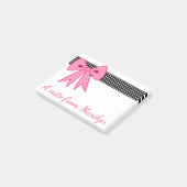 Post-it® Petite fille personnalisée Retro Pink Bow Notes Ca (Incliné)
