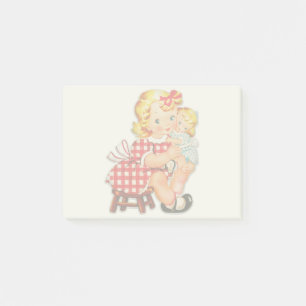 Post-it® Petite fille rétro vintage poupée enfant