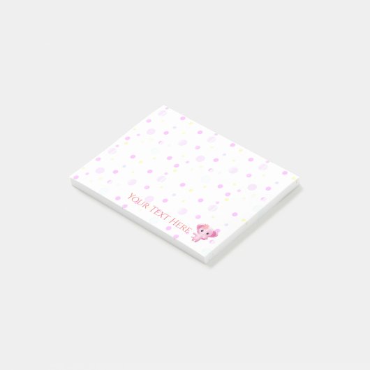 Post-it® Petite fille rose adorable Eléphant (Incliné)