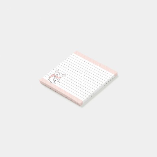 Post-it® Petite Hamster Monogramme Pink Notes (Incliné)