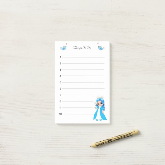 Post-it® Petite princesse à faire (Sur un bureau)