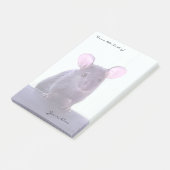 Post-it® Petite souris avec de grandes oreilles roses et vo (Incliné)