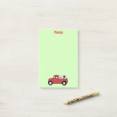 Post-it® Petite vache à camionnage rouge (Sur un bureau)