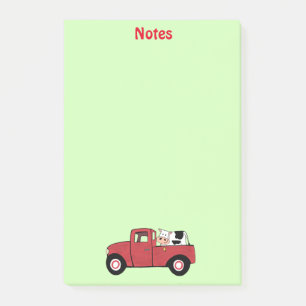 Post-it® Petite vache à camionnage rouge