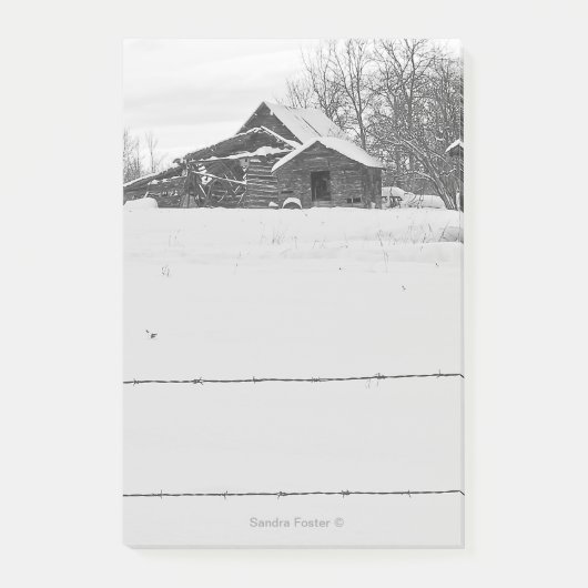 Post-it® Petites Cabines Avec Palissade D'Hiver (Devant)