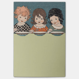 Post-it® Petites Filles vintages Mangeant Soupe Trois Soeur