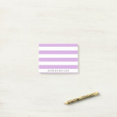 Post-it® Petites filles violettes classiques rayures Monogr (Sur un bureau)
