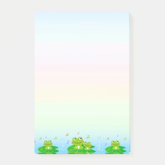 Post-it® Petites grenouilles mignonnes aux couleurs pastel (Devant)