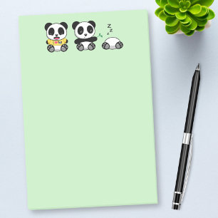 Post-it® Petites pandas mignonnes sur vert