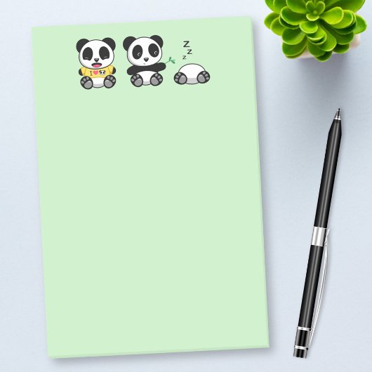 Post-it® Petites pandas mignonnes sur vert