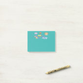 Post-it® Petits Animaux Joie Turquoise (Sur un bureau)