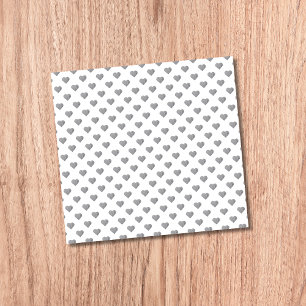 Post-it® Petits Coeurs Gris Béton Symétrique sur Blanc
