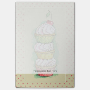 Post-it® Petits gâteaux d'aquarelle. Illustration de