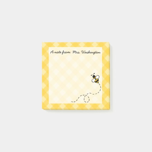Post-it® Petits miel personnalisé billet cadeau d'abeille (Devant)