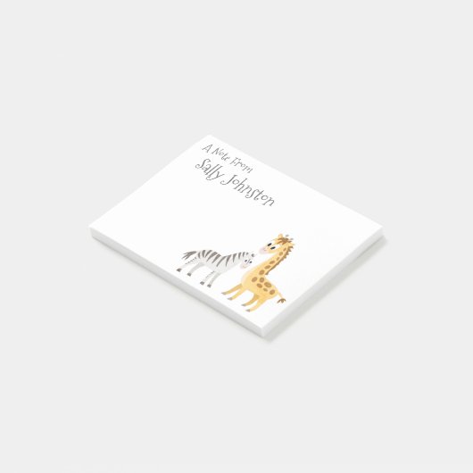 Post-it® Petits zèbre et girafe (Incliné)