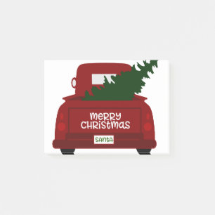 Post-it® Peu de camion rouge d'arbre de Noël de Père Noë