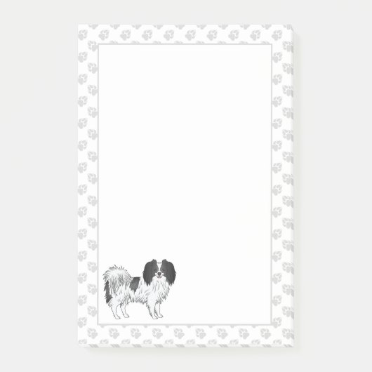 Post-it® Phalène de dessin animé noir et blanc avec des pat (Devant)