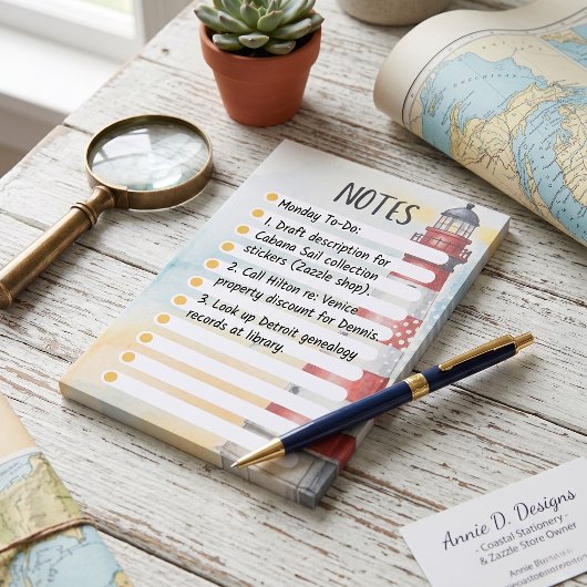 Post-it® Phare blanc rouge aquarelle