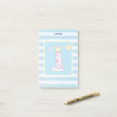 Post-it® Phare d'aquarelle rouge (Sur un bureau)