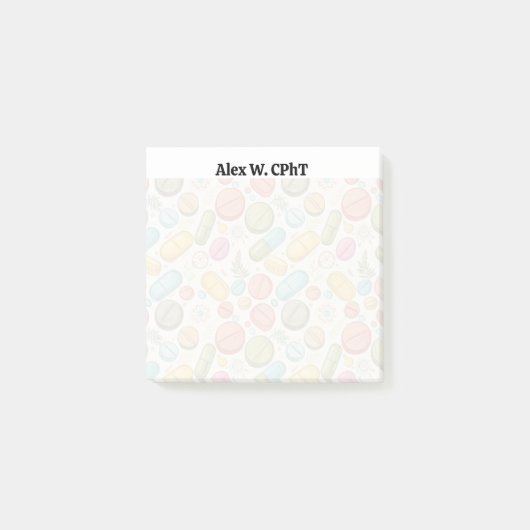 Post-it® Pharmacie Boho personnalisée 3x3 Notes collantes (Devant)