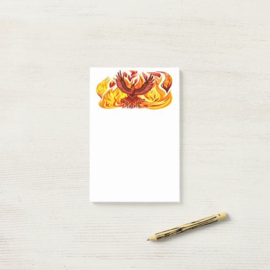 Post-it® Phoenix mythologique immortelle Créature (Sur un bureau)