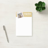Post-it® Photo avec Gold Chevron Motif et Nom personnalisé (Bureau)
