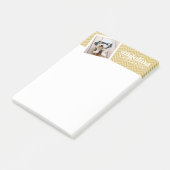 Post-it® Photo avec Gold Chevron Motif et Nom personnalisé (Incliné)