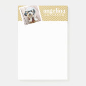 Post-it® Photo avec Gold Chevron Motif et Nom personnalisé (Devant)