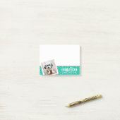 Post-it® Photo avec Modern Chevron Pattern and Custom Nom (Sur un bureau)