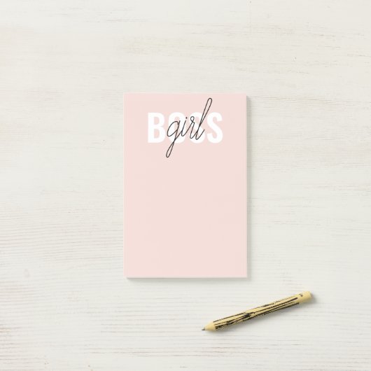 Post-it® Phrase moderne Pastel Rose fille Boss Phrase (Sur un bureau)
