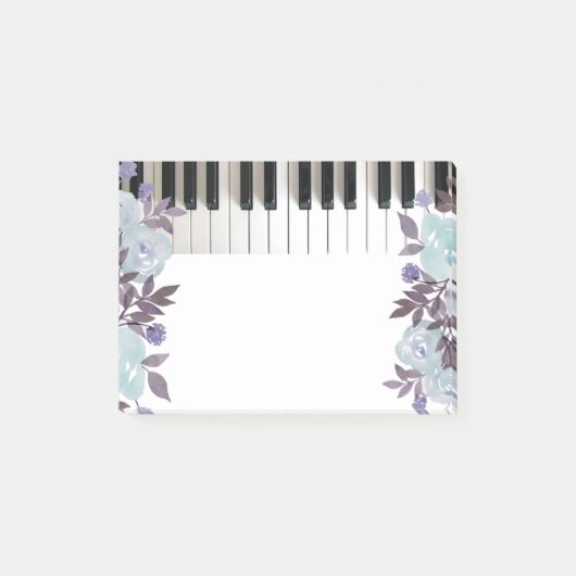 Post-it® piano à fleurs bleues (Devant)
