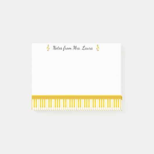 Post-it® Piano-clavier Gold Instrument de musique pour pian (Devant)