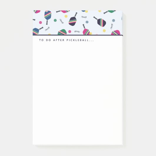 Post-it® Pickleball à faire après Pickleball Dink (Devant)