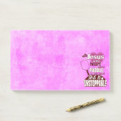 Post-it® Pickleball féminin Paddle and Jesus (Sur un bureau)