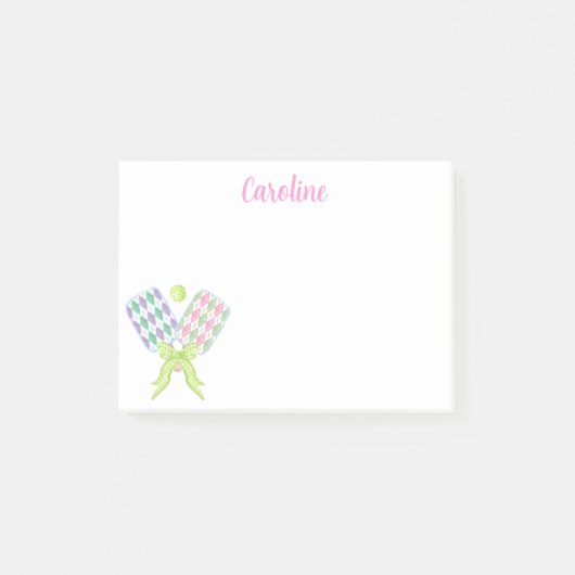 Post-it® Pickleball Paddles de Jacquard d'aquarelle Preppy (Devant)