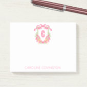 Post-it® Pickleball rose et vert Paddle Monogram Crest