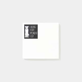 Post-it® Pièce d'échecs de chat blanc avec texte